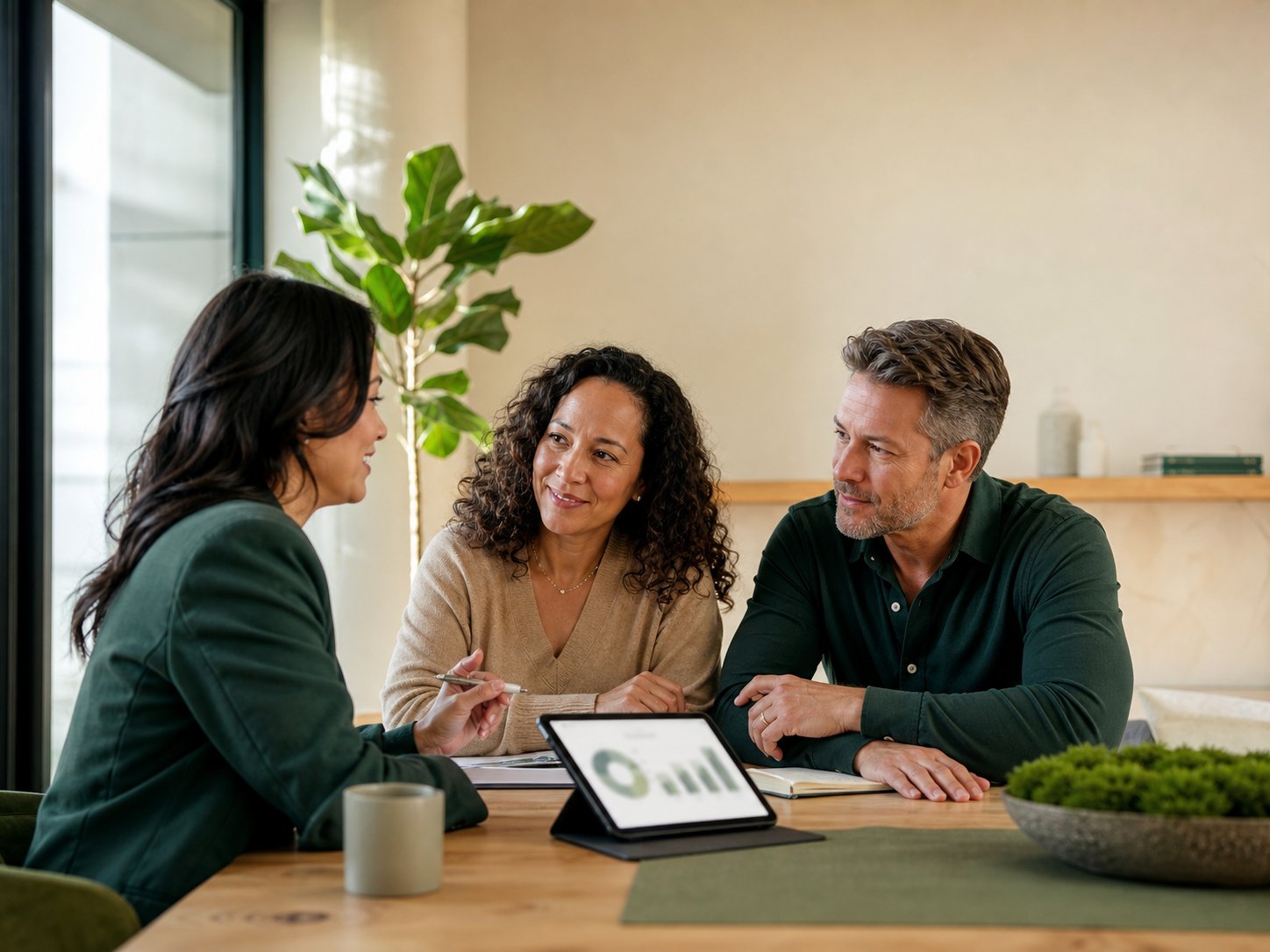 A financial planning conversation between an advisor and clients